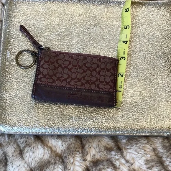 Coach Signature Key Pouch in Burgundy - Picture 5 of 6